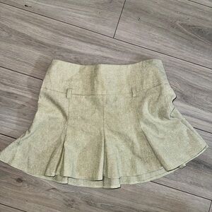 Vintage Green Pleated Mini Skirt